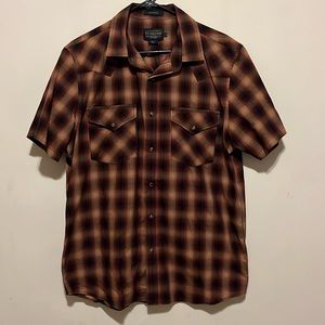 PENDLETON MEN'S FRONTIER LARGE PLAID SHORT SLEEVE WESTERN SHIRT - L